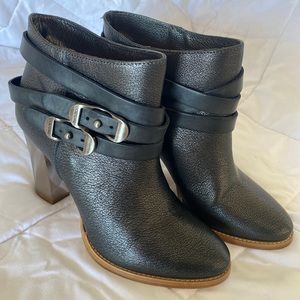 Jimmy Choo Melba Metallic Anthracite/Black Booties